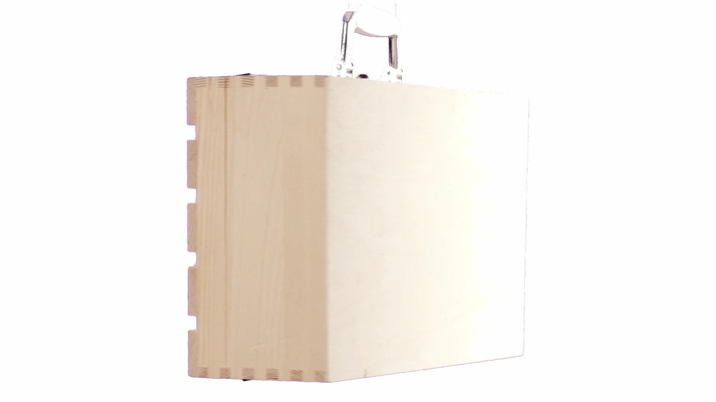 Cutie lemn tip cufar pentru 2 sticle de vin
