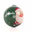 Зелен метален коледен топка с модел Дядо Коледа Ø7 cm