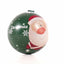 Зелен метален коледен топка с модел Дядо Коледа Ø7 cm