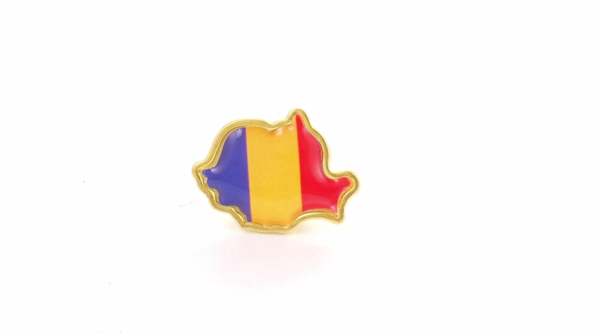 Pin metalic auriu tricolor ROMANIA ST706180 - Green Print