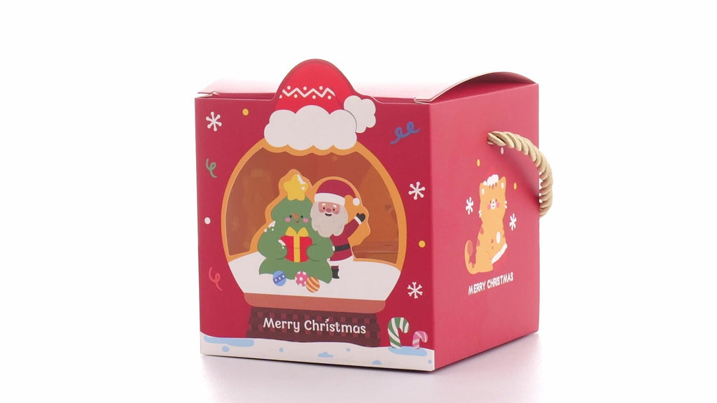 3D Christmas mugs box with rope handle
