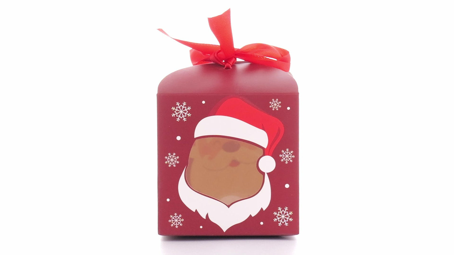Cutie cani Craciun cu funda rosie