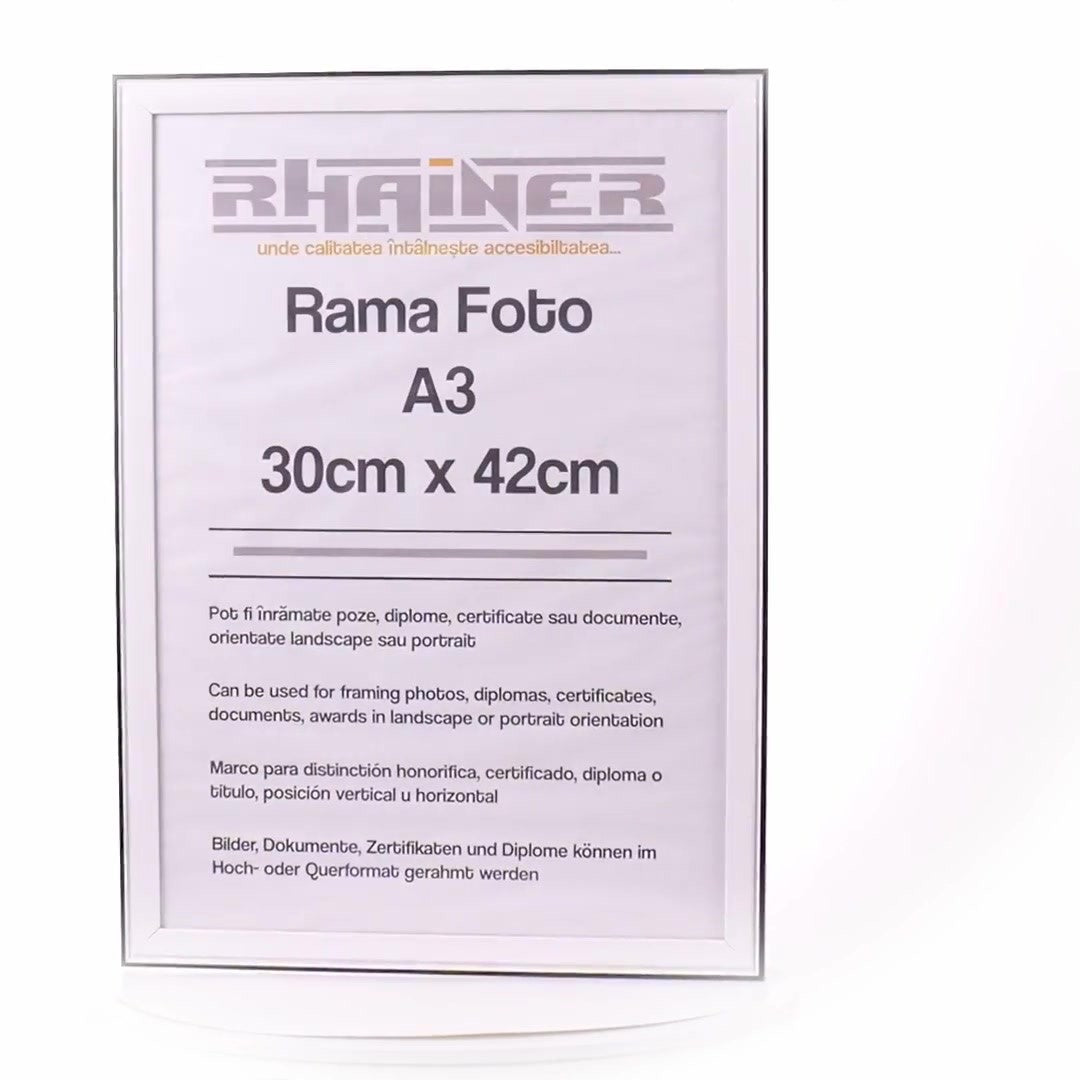 Rama foto Barcelona alb+negru A3