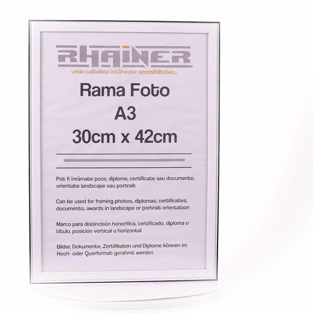Rama foto Barcelona alb+negru A3