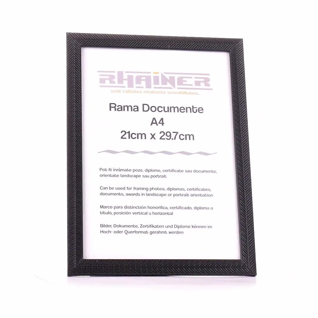 Rama foto Leon negru texturat A4