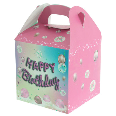 Cutie cani cu maner HAPPY BIRTHDAY roz