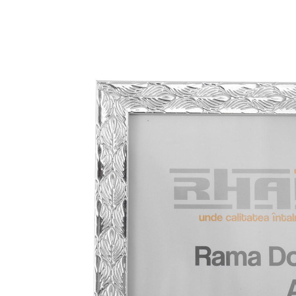 Rama foto Leon argintiu texturat A4