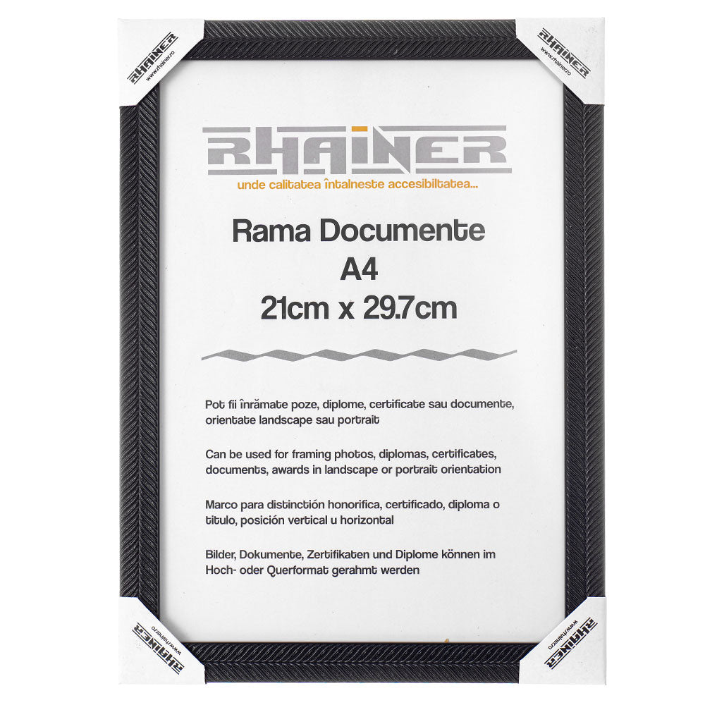 Rama foto Leon negru texturat A4
