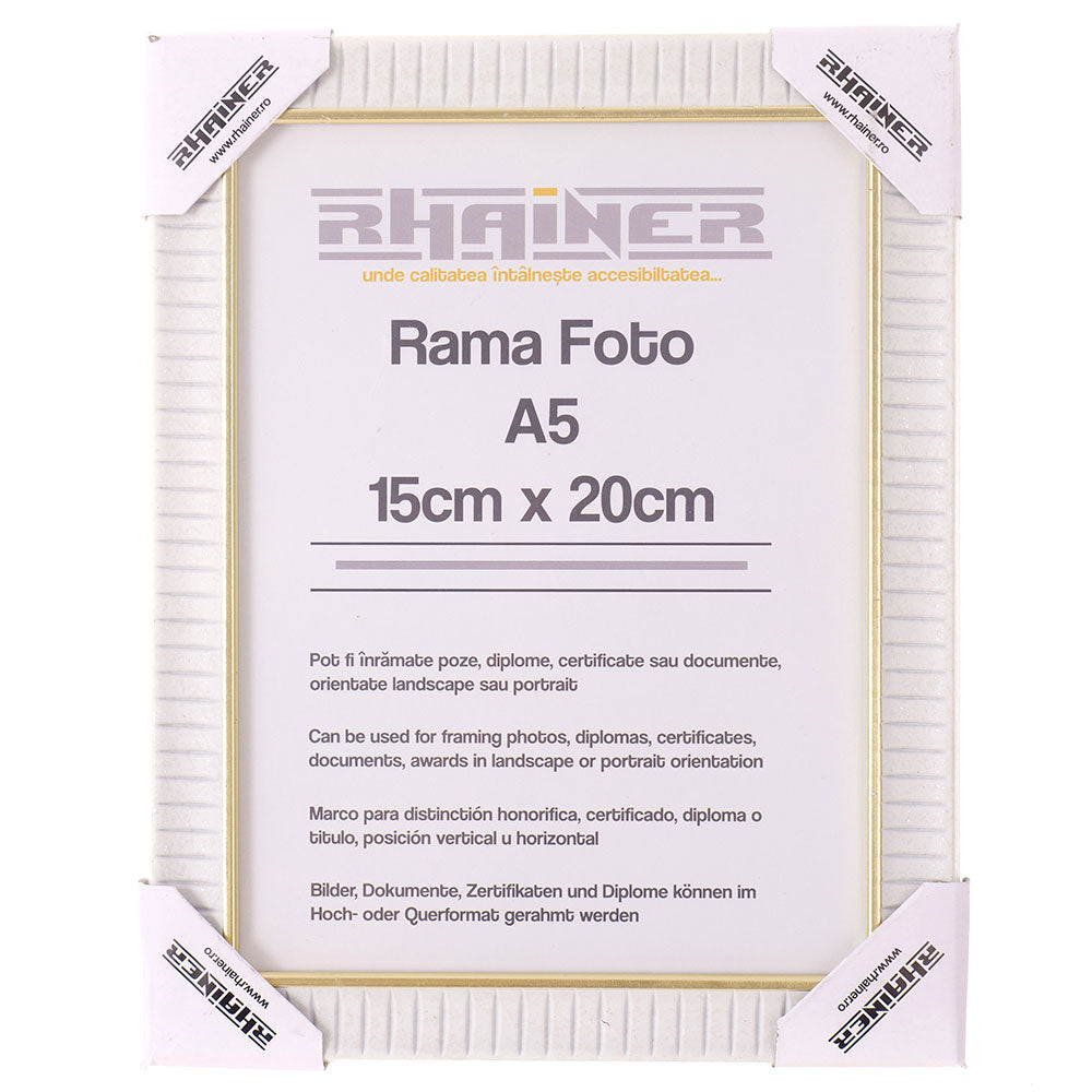 Rama foto Merida alb+auriu A5