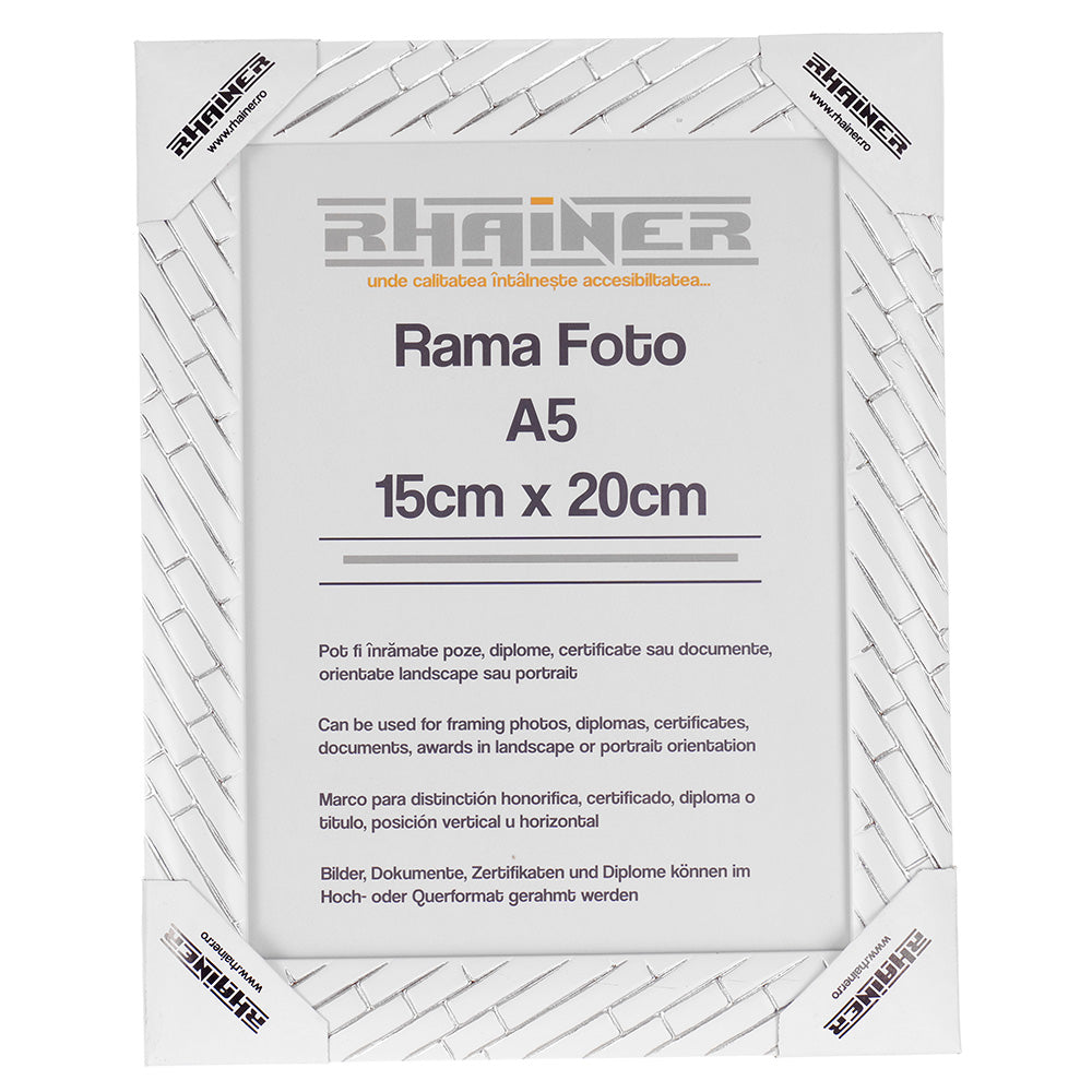 Rama foto Barrio alb+argintiu A5