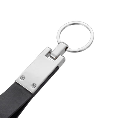 Leather and metal KeyLux keychain