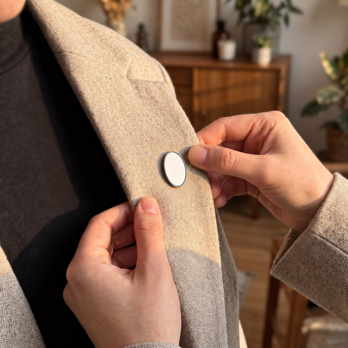 Pin metalic sublimabil OVAL