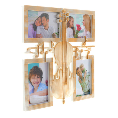 Photo frame collage Violin 4 photos